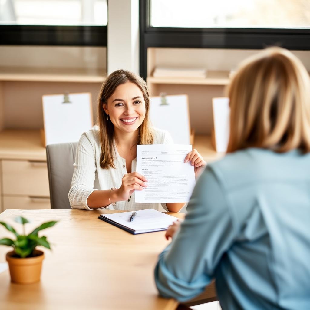 Career coach reviewing a resume with a client